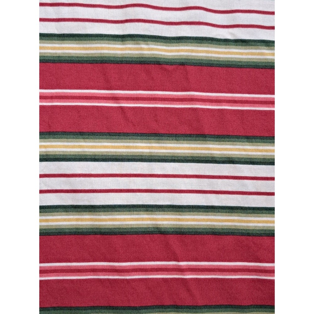 Lakehouse Cotton Fabric "New Awning Stripe" Red Green Gold White 4.25 Yards